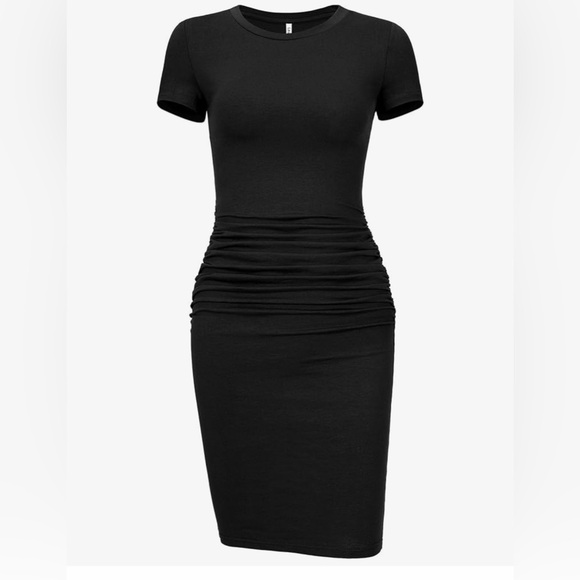 3 trendy/comfy T-Shirt bodycon pinup/comfy dresses in Black,burgundy and Gray - Picture 4 of 5